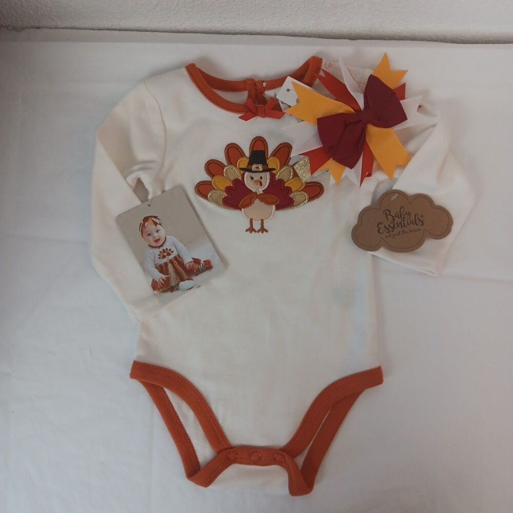 Baby Essential Thanksgiving Turkey Outfit With Bow 6 Months Cracker Barrell